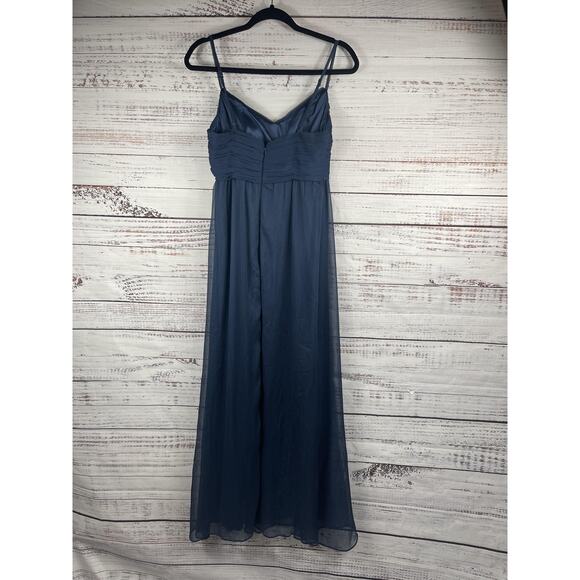 BHLDN Dress Women's Small Blue Chiffon Maxi Gown Ruched Bodice Bridesmaid Formal - Picture 7 of 9